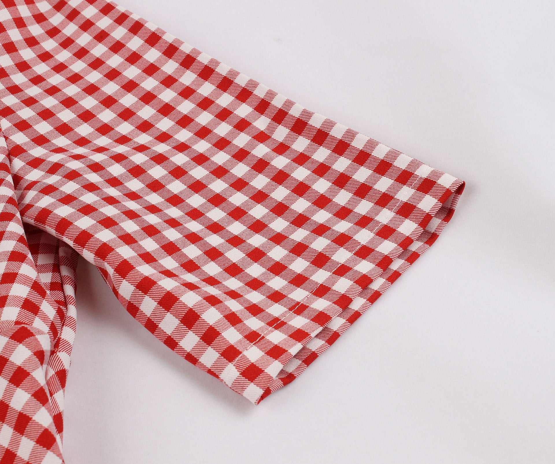 Women Half Sleeves Plaid Retro Dresses with Button-Vintage Dresses-Free Shipping at meselling99