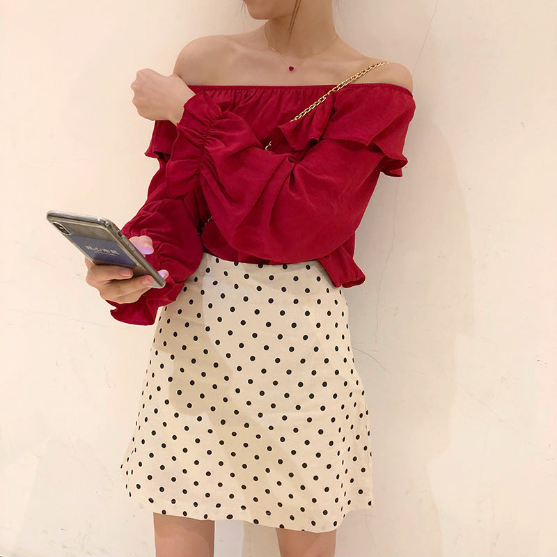 Sincere Balloon Sleeve Cold Shoulder Blouse - White