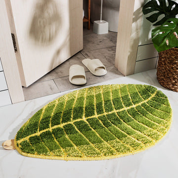 eaf-Shaped Bath Mat – Super Absorbent, Quick-Dry