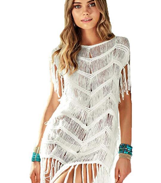 Women Knitted Crochet Summer Bikinis Beach Cover Tops