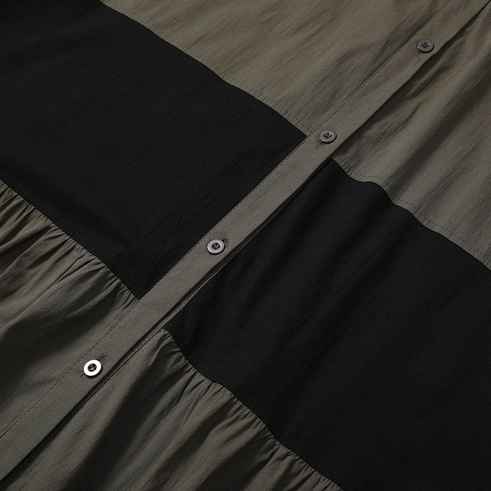 Women Causal Linen Contrast Long Cozy Fall Dresses-Cozy Dresses-Free Shipping at meselling99