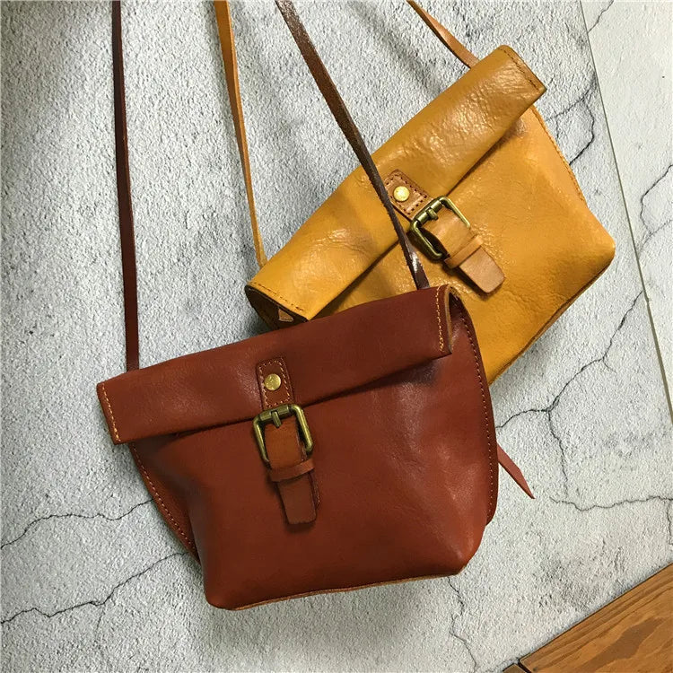 Genuine Leather Crossbody Bag Retro Small Messenger Purse