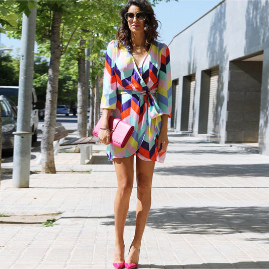 Casual Rainbow Colored Summer Holiday Daily Dresses