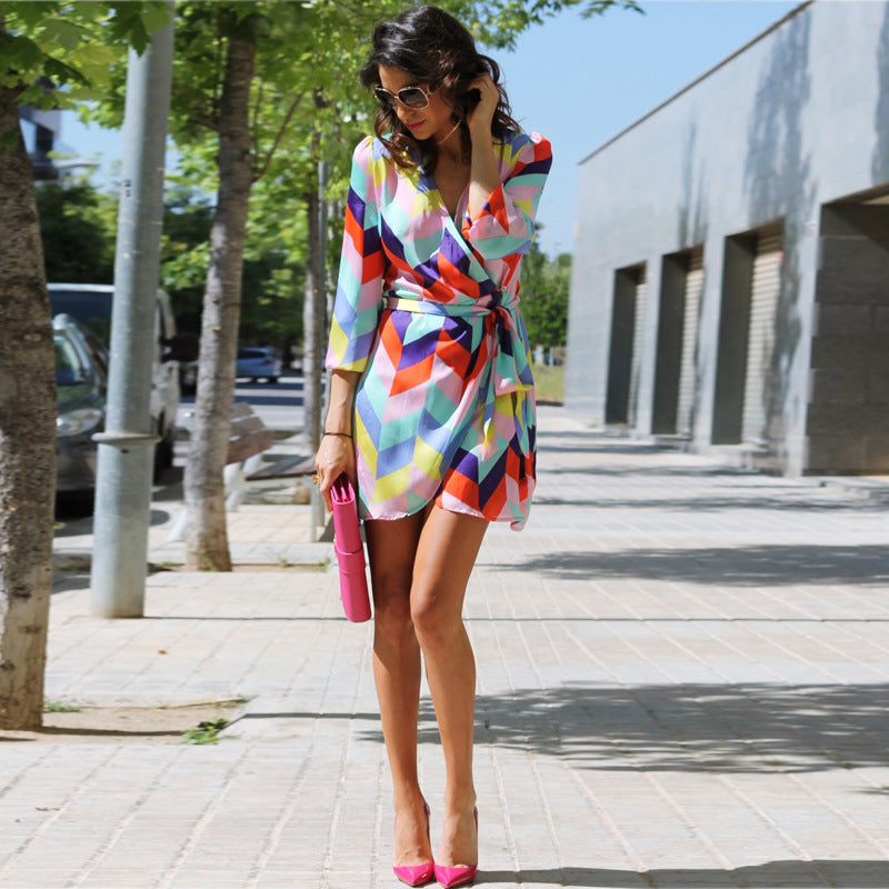 Casual Rainbow Colored Summer Holiday Daily Dresses