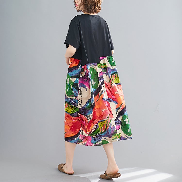 Ethnic Summer Linen Plus Sizes Midi Dresses-The same as picture-One Size-Free Shipping at meselling99