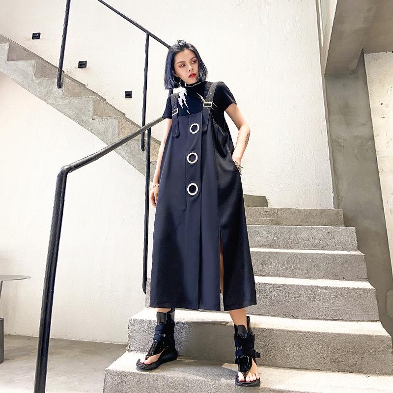 Women Summer Plus Sizes Loose Suspenders Skirt-Maxi Dresses-Free Shipping at meselling99