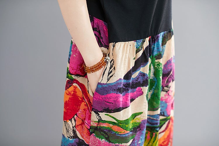 Ethnic Summer Linen Plus Sizes Midi Dresses-The same as picture-One Size-Free Shipping at meselling99