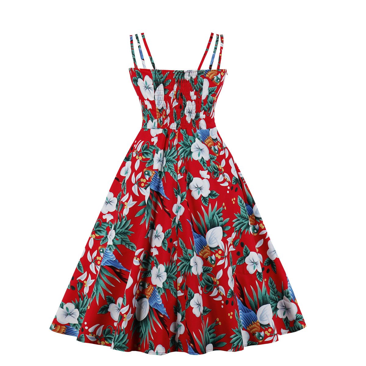Women Summer Floral Print Retro Dresses-Vintage Dresses-Free Shipping at meselling99