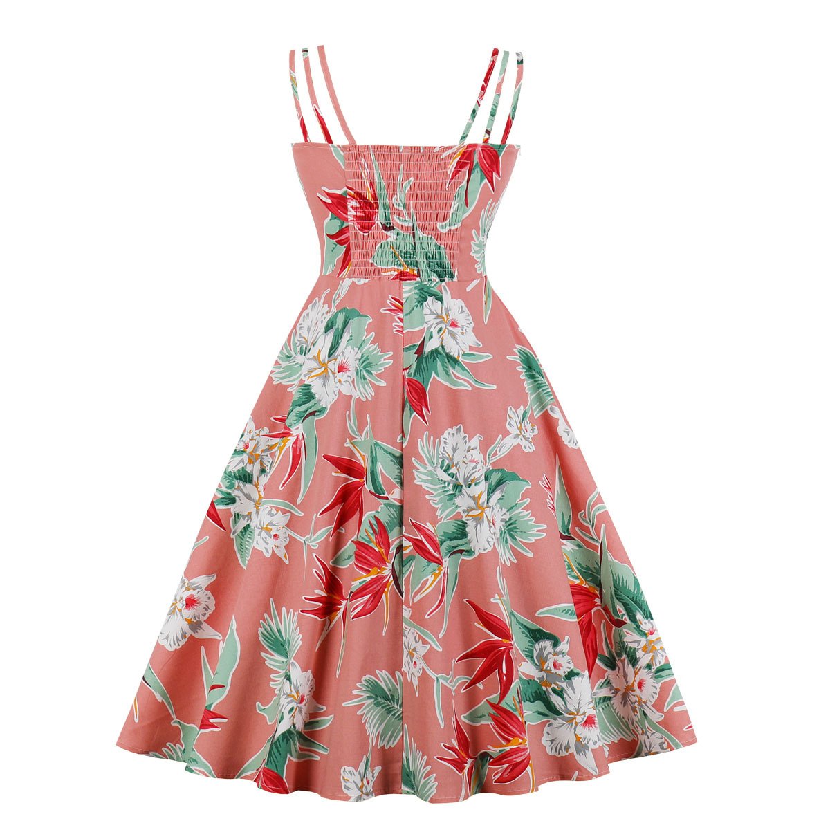Women Summer Floral Print Retro Dresses-Vintage Dresses-Free Shipping at meselling99