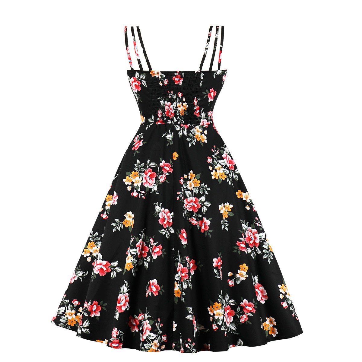 Women Summer Floral Print Retro Dresses-Vintage Dresses-Free Shipping at meselling99