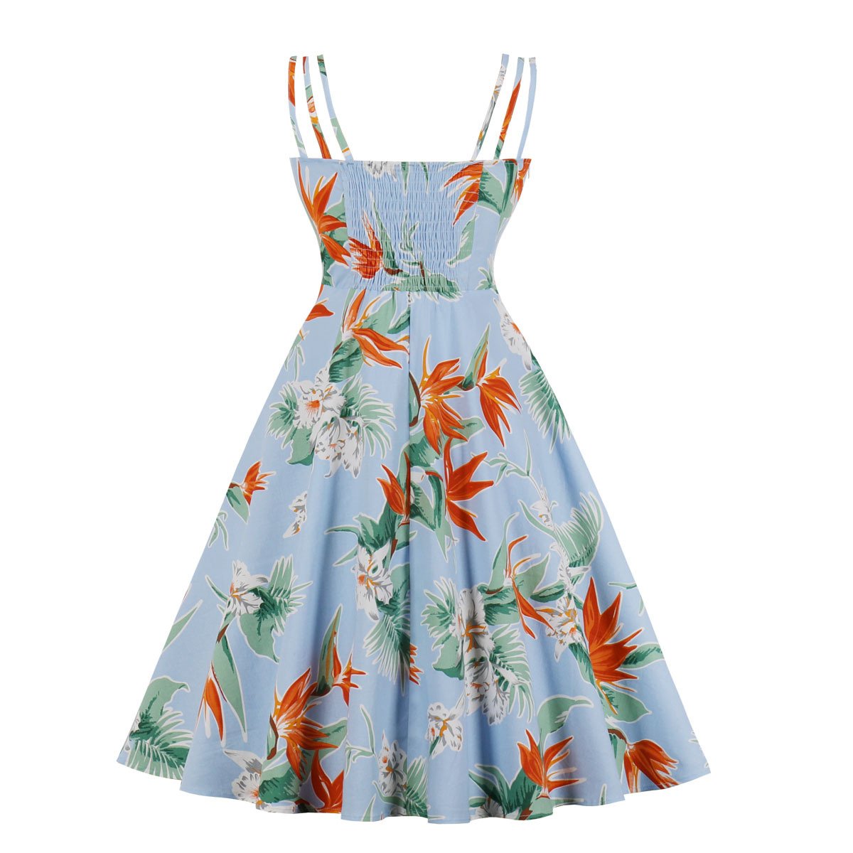 Women Summer Floral Print Retro Dresses-Vintage Dresses-Free Shipping at meselling99