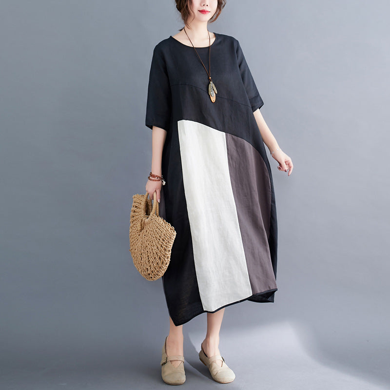 Casual Linen Plus Sizes Summer Women Cozy Dresses-Dresses-Free Shipping at meselling99