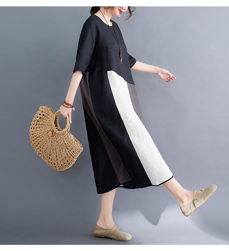 Casual Linen Plus Sizes Summer Women Cozy Dresses-Dresses-Free Shipping at meselling99