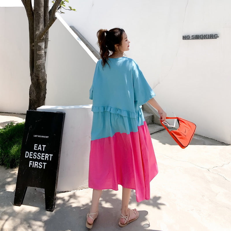 Casual Summer Loose Plus Sizes Midi Dresses-Dresses-Free Shipping at meselling99