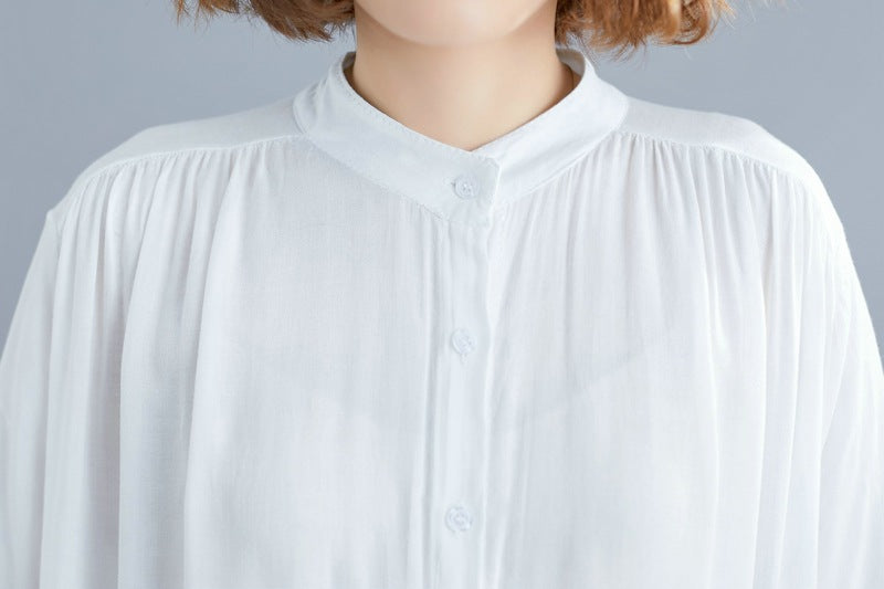 Simple Design Summer Plus Sizes Long Shirt Dresses-Dresses-Free Shipping at meselling99