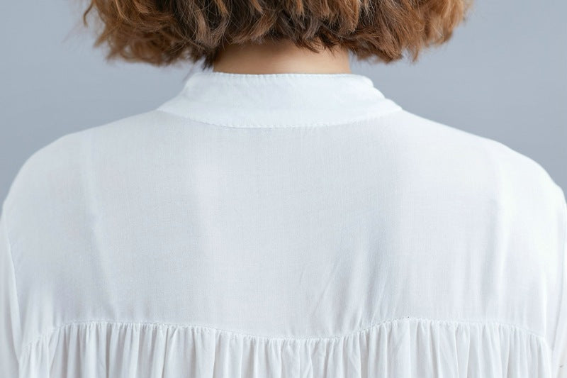 Simple Design Summer Plus Sizes Long Shirt Dresses-Dresses-Free Shipping at meselling99