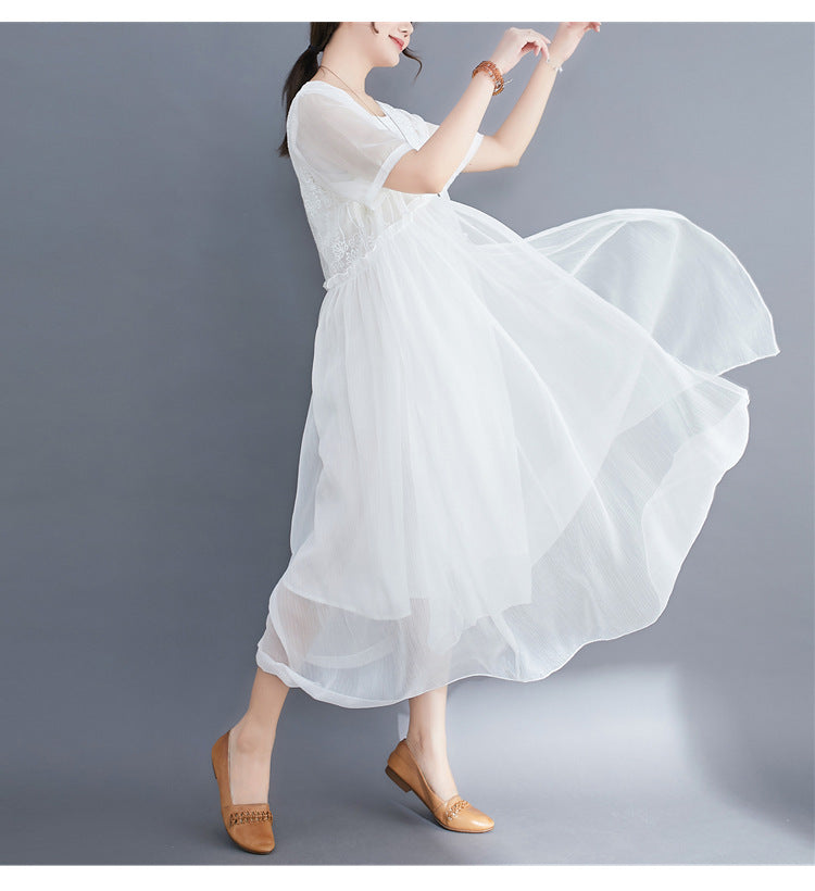 Summer Fairy Chiffon Women Plus Sizes Dresses-Dresses-Free Shipping at meselling99