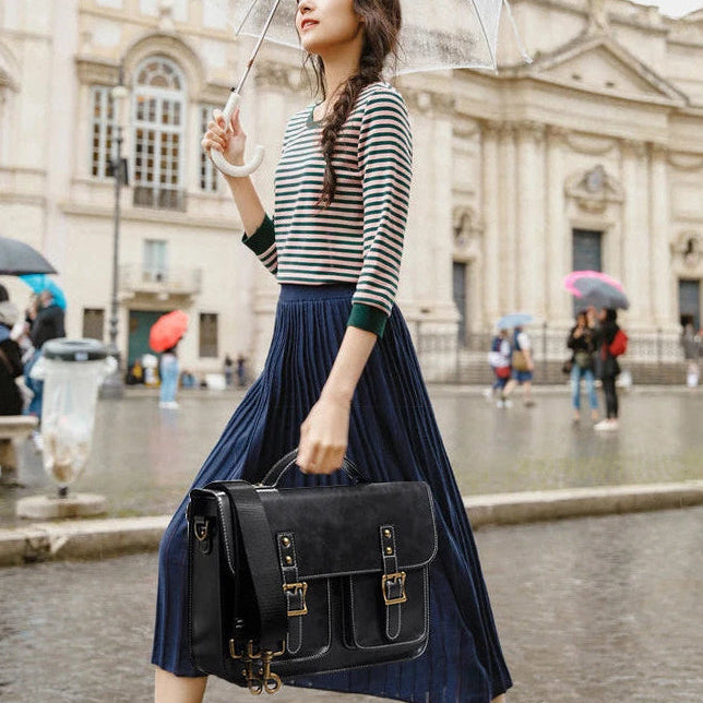 Retro Leather Women backpacks Shoulder Bag - Laptop Business Handbags