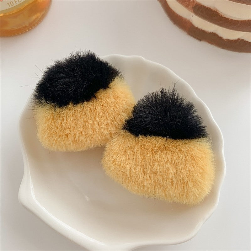 Cute Furry Colorblock Hair Claw Clip
