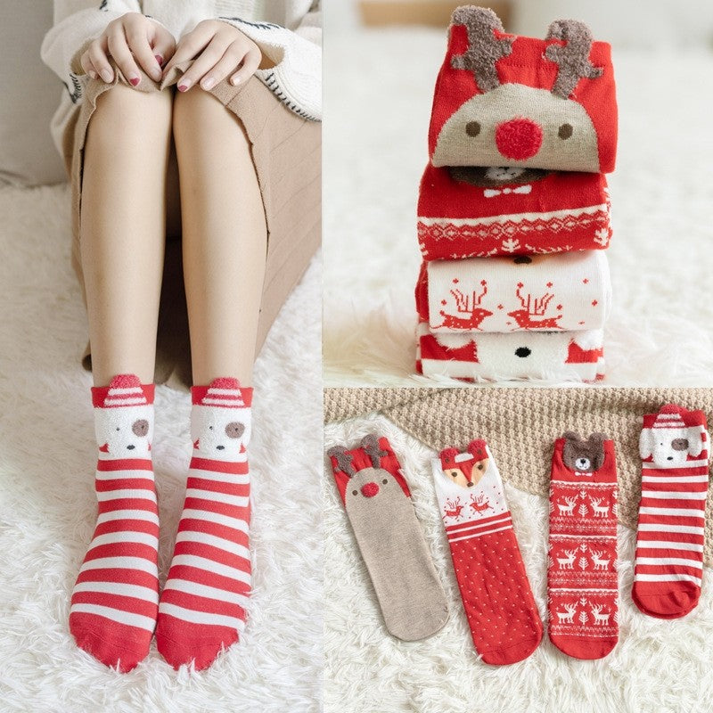 Christmas Cartoon Animal Women's Socks