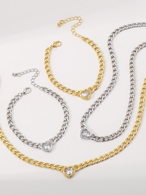 Chains Heart Shape Bracelet Accessories