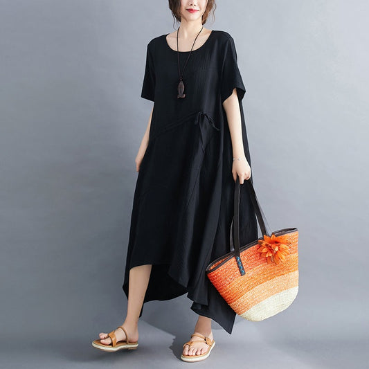 Vintage Irregular Linen Plus Sizes Long Maxi Dresses-Dresses-Free Shipping at meselling99