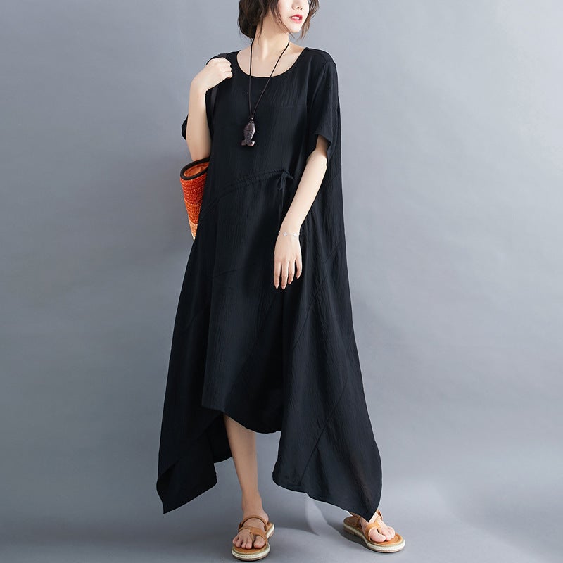Vintage Irregular Linen Plus Sizes Long Maxi Dresses-Dresses-Free Shipping at meselling99