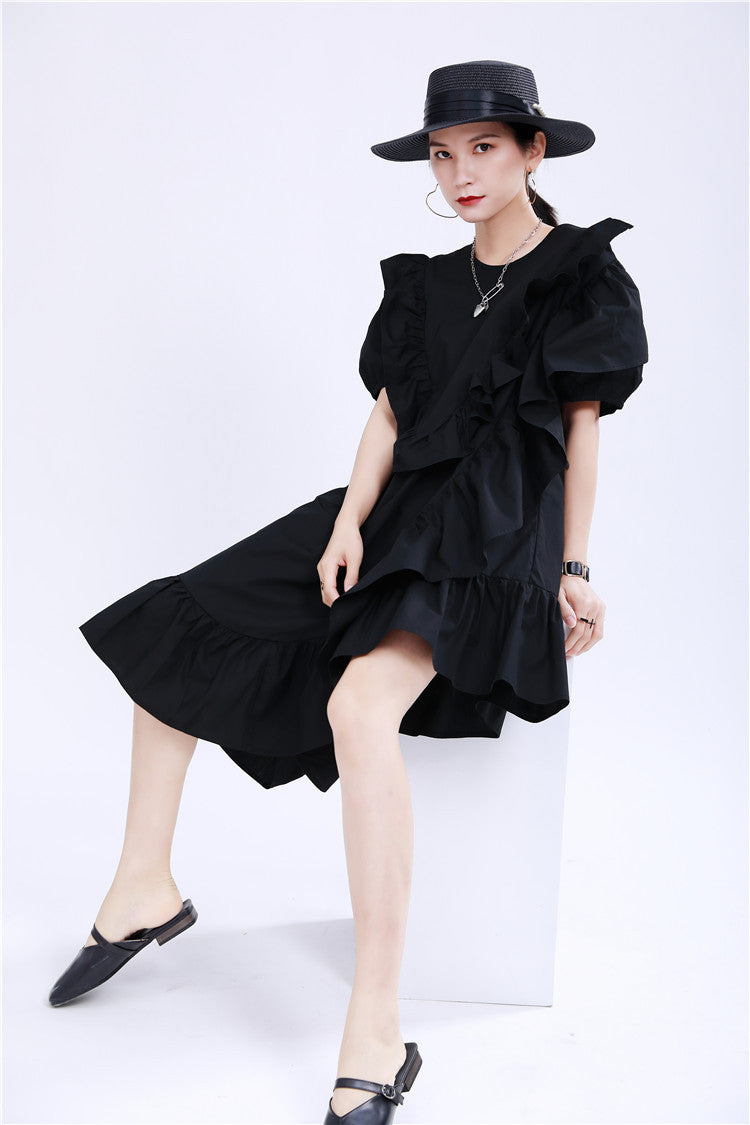 Designed 3D Ruffled Summer Women Short Dresses-Dresses-Free Shipping at meselling99