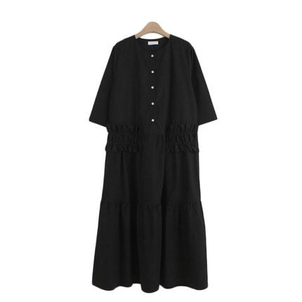 Casual Ruffled Women Long Shirt Dresses-Dresses-Free Shipping at meselling99