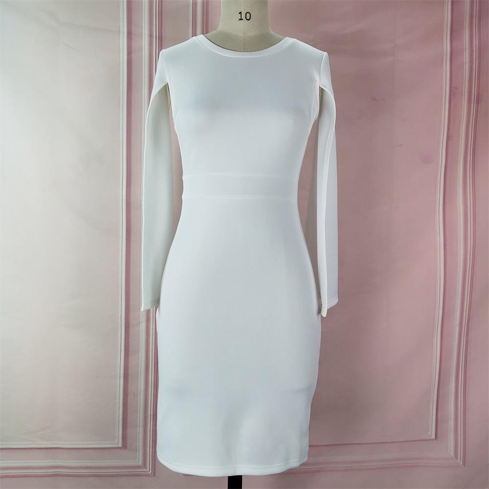 Sexy High Waist Round Neck Bodycon Dresses-Sexy Dresses-Free Shipping at meselling99