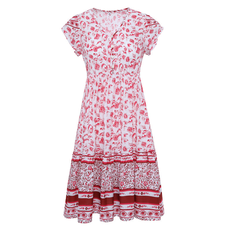 Summer Holiday Women Boho Short Dresses