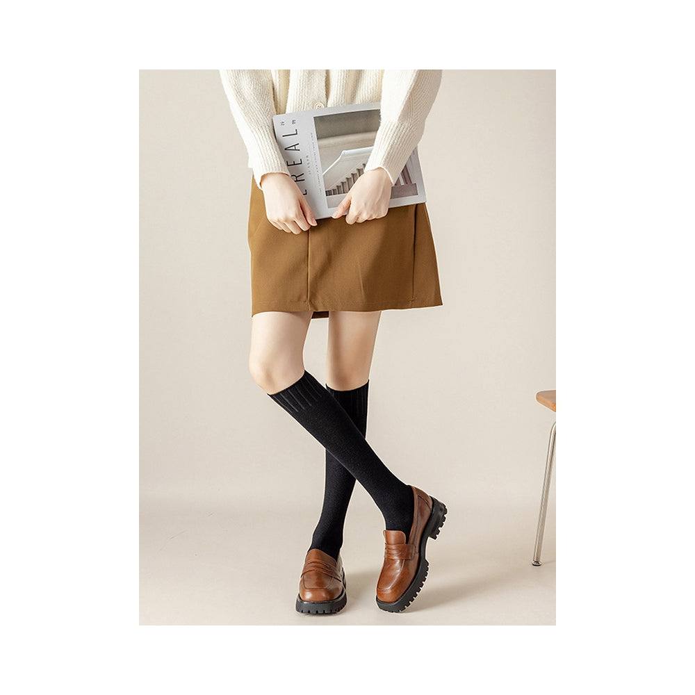 Casual Breathable Solid Color Mid-Calf Socks