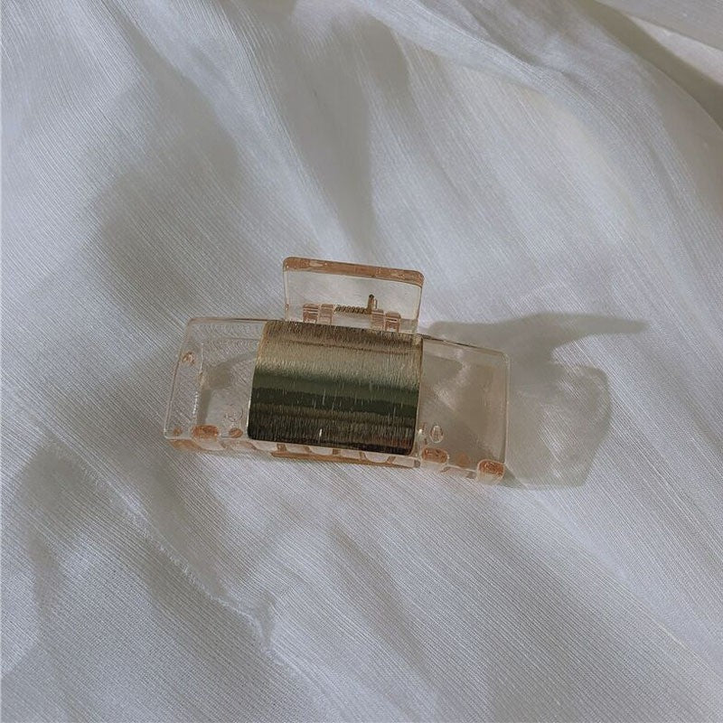 Vintage Metallic Geometric Hair Claw Clip