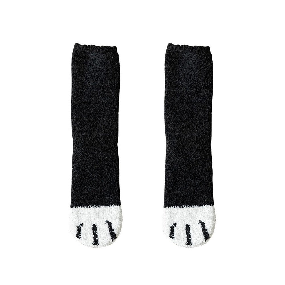 Cute Cat Paw Coral Fleece Warm Socks