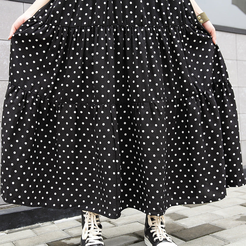 Fairy Summer Dot Print Elegant Long Dresses-Dresses-Black-One Size-Free Shipping at meselling99