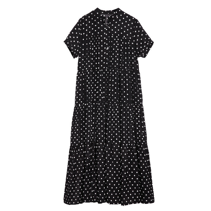 Fairy Summer Dot Print Elegant Long Dresses-Dresses-Black-One Size-Free Shipping at meselling99