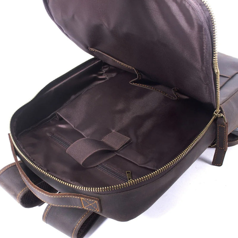 Vintage Crazy Horse Leather Men Backpack - Professional Daily Men’s Business Bag