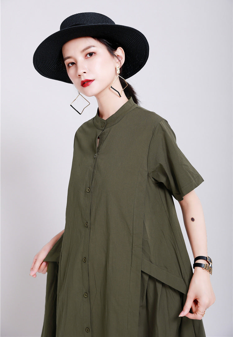 Elegant Linen Short Sleeves Summer Long Dresses-Dresses-Free Shipping at meselling99