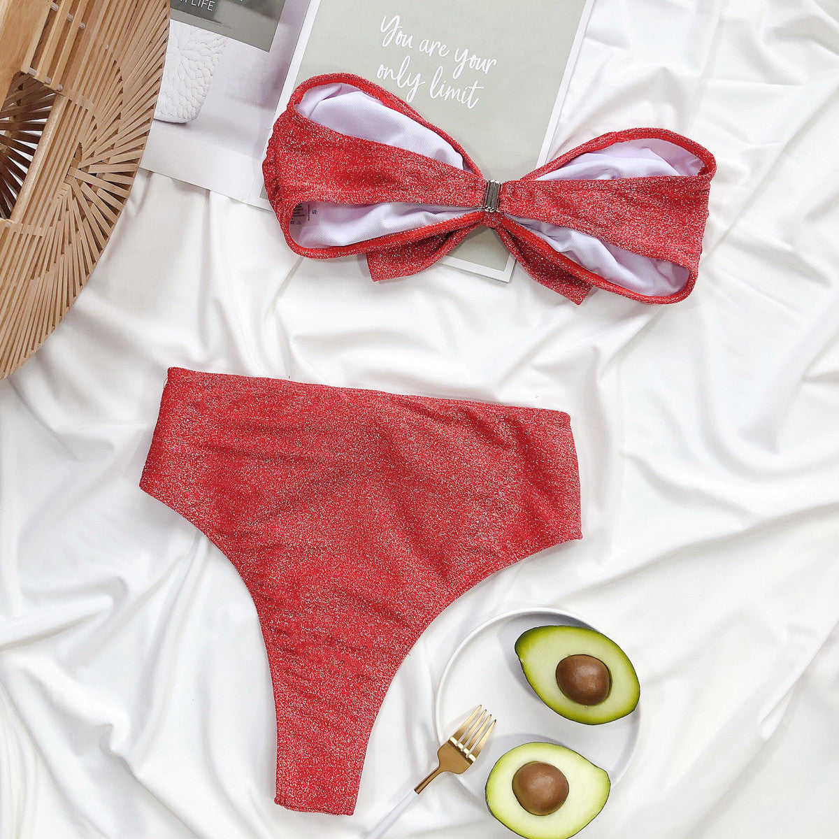 Sexy Bowknot Two Pieces Bikini Swimsuits