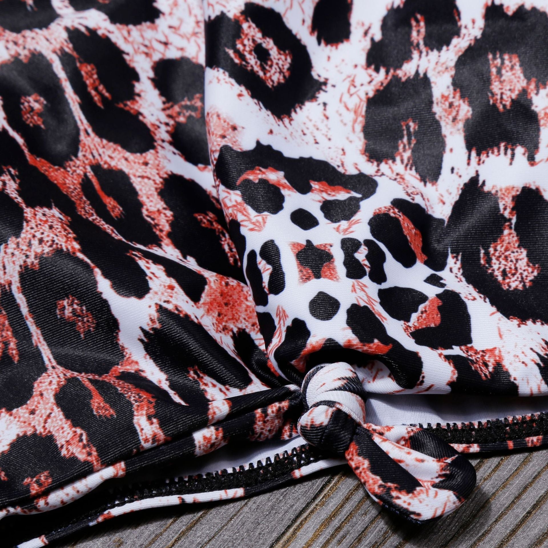 Sexy Leopard Two Pieces Bikini Swimsuits