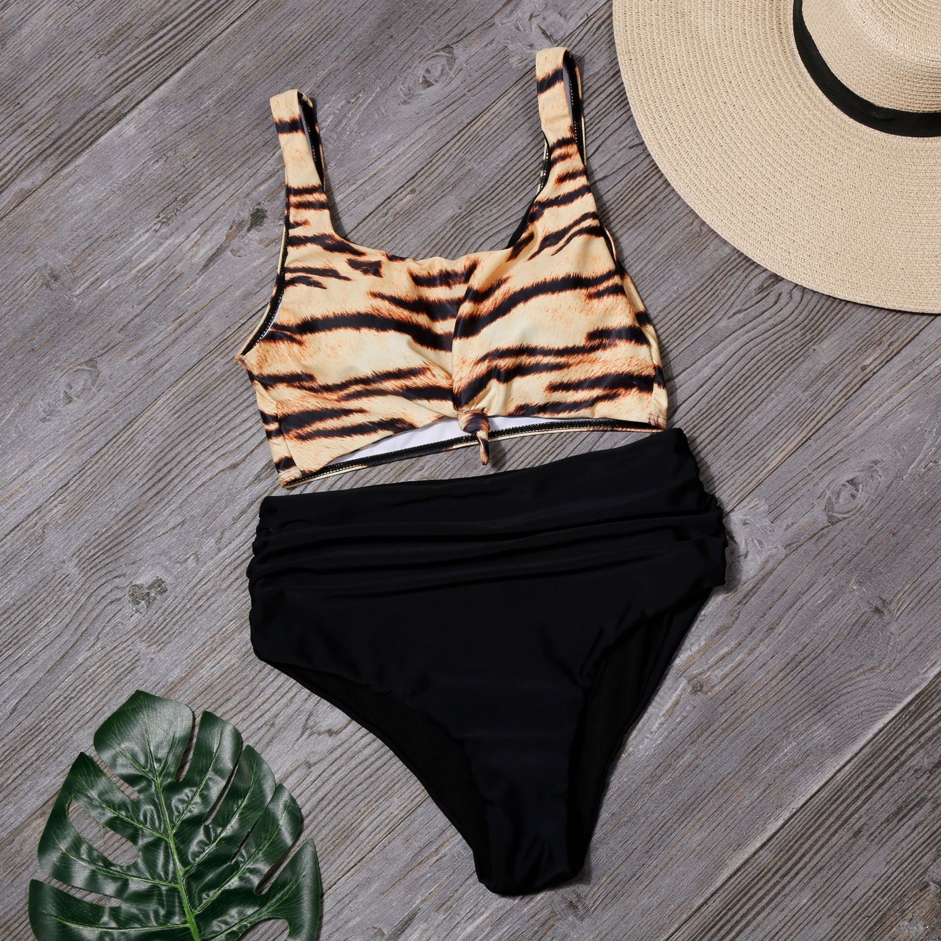 Sexy Leopard Two Pieces Bikini Swimsuits