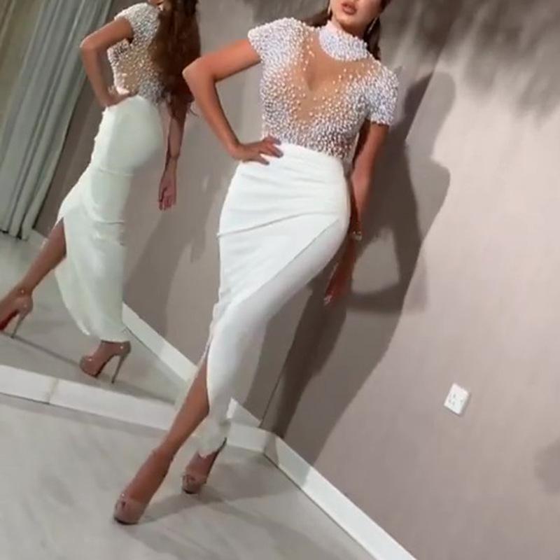 Sexy See Through Round Necke Evening Dresses-Sexy Dresses-Free Shipping at meselling99