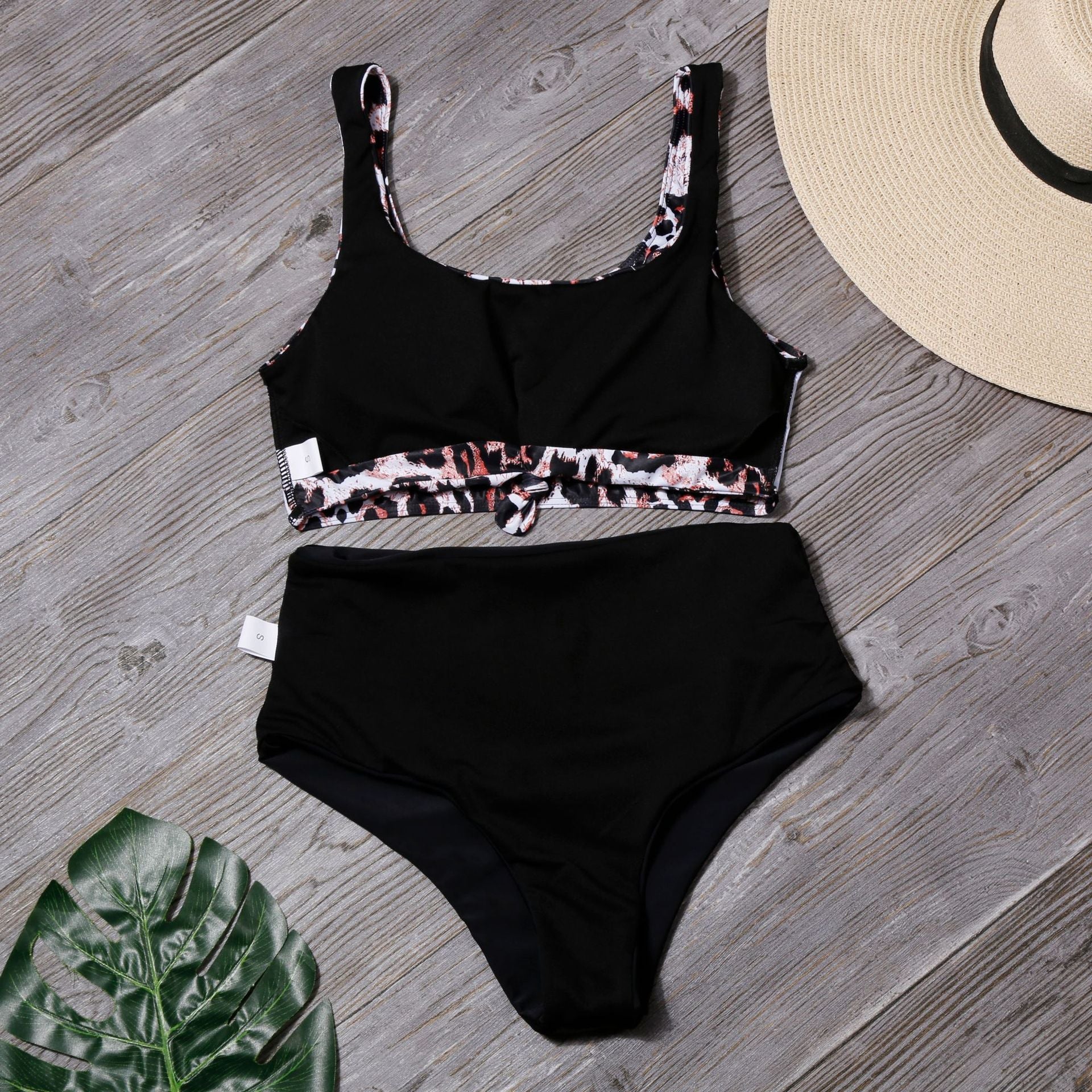 Sexy Leopard Two Pieces Bikini Swimsuits