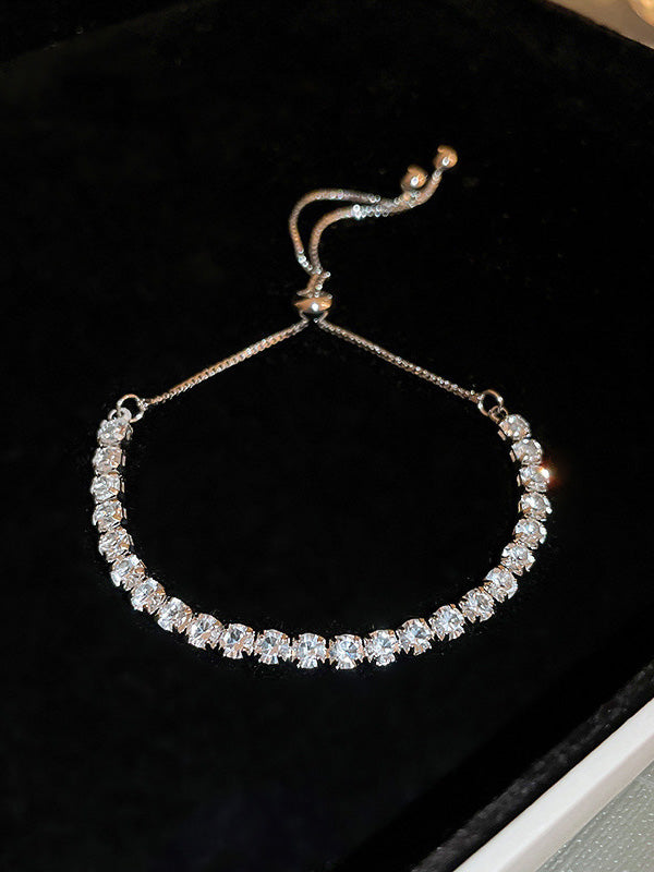 Adjustable Geometric Rhine Stones Shiny Bracelet Accessories