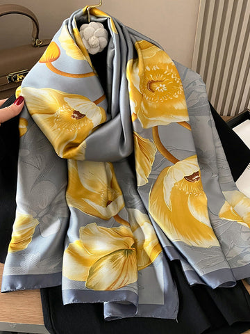 Flower Print Shawl&Scarf