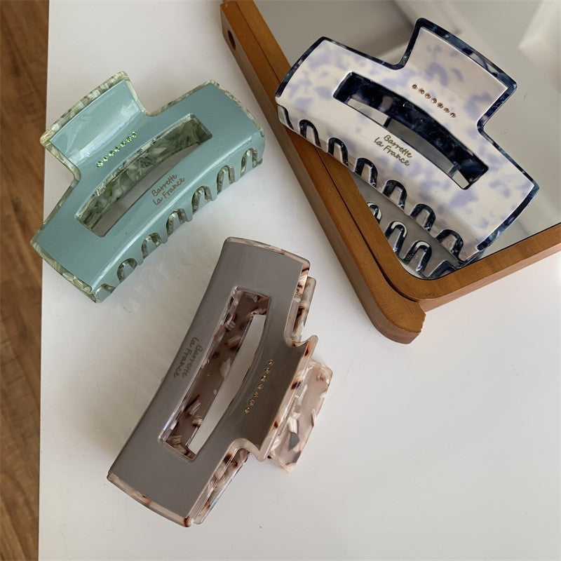 Vintage Rhinestone Rectangular Hair Claw Clip