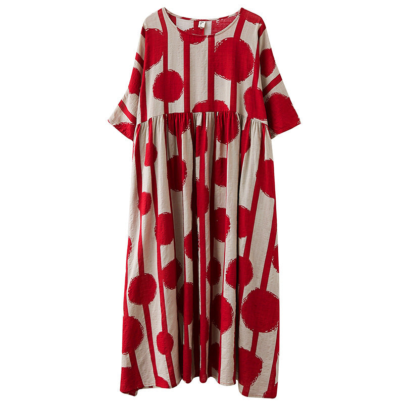 Summer Plus Sizes Floral Print Cozy Dresses-Maxi Dresses-Free Shipping at meselling99