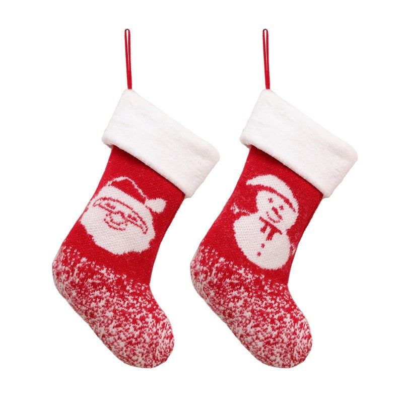 Large Knitted Snowman Old Man Sock Gift Bag Christmas Decoration