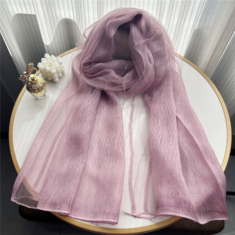 Fashion Plaid Scarf With Gold Trim