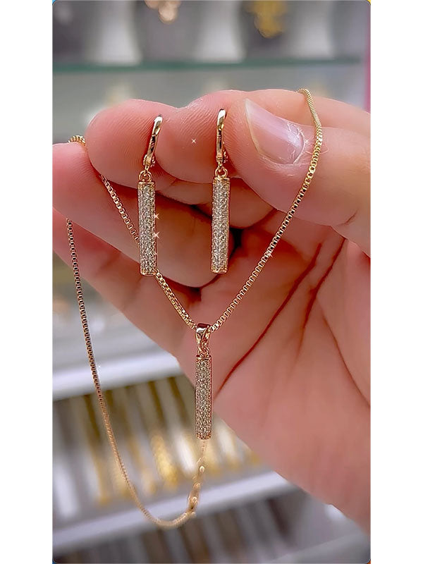 Heart Shape Drop Earrings + Necklaces Accessories